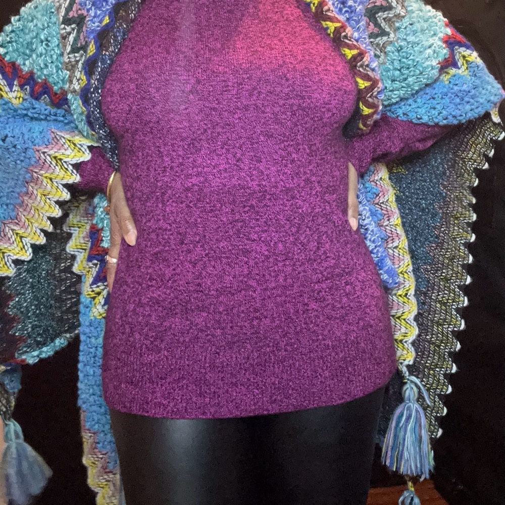Autumn Cape /wrap With Tassel- color NEON - Picture 3 of 7